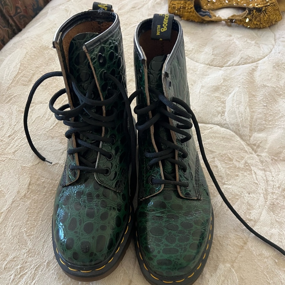 Green alligator Doc Martens